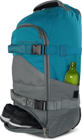 Дорожня сумка-візок normani з функцією рюкзака 90 літрів - рюкзак з фронтальним завантаженням, практичний дорожній візок та рюкзак в одному положенні з 7 відділеннями, колір сірий/бензиновий, 90 літрів