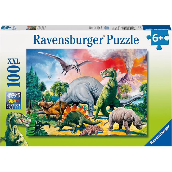 Дитячий пазл Ravensburger 10957-10957 Дино Пазл для дітей від 6 років, 100 елементів у форматі XXL, іграшка динозавр