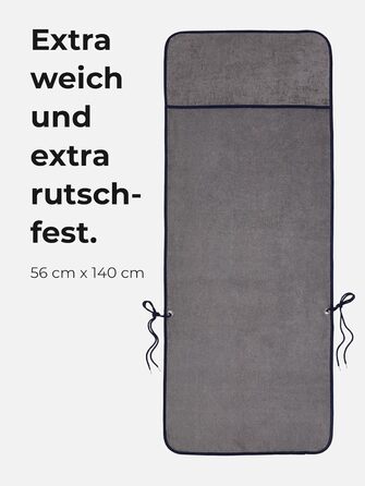 Рушник Sowel для шезлонга, чохол з махрової тканини, шезлонг Bla Bla, 100 бавовна, сірий/темно-синій