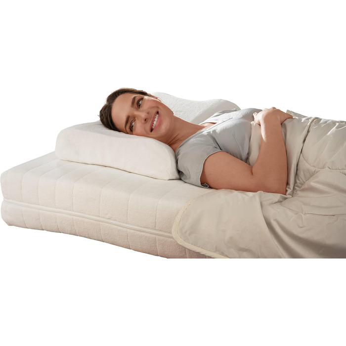 Ортопедична подушка для шиї allnatura 40x60 Sana-Vario 2 - М&39яка, регульована подушка (100 натуральний каучук) - для сну на боці та спині - Висота 11,5 см - Зроблено в Німеччині