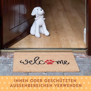 Кокосовий килимок для приміщень - Натуральний килимок для уловлювання бруду, Кокосовий килимок для вулиці для котів та собак, Водостійкий та нековзний килимок для коридорів, входів та критих приміщень, 60x40 см