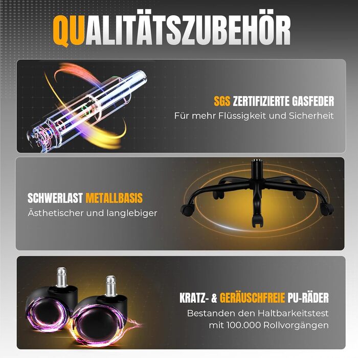 Ігрове крісло GTPLAYER, Геймерське крісло, Дихаюче офісне крісло з високоякісної тканини, Ергономічне крісло для ПК, Регульоване та поворотне робоче крісло 150 кг, Зелене