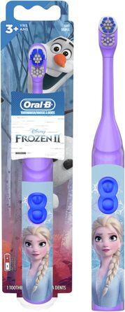 Дитяча зубна щітка Oral-B Pro-Health Jr. з живленням від батареї з Disney's Frozen, Soft, 1ct, стилі можуть відрізнятися Кольори та дизайн різняться