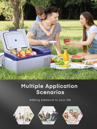 Компресорний холодильник FOHERE, автомобільний холодильник і морозильна камера 15 л, портативний міні-холодильник (20 20 ) з 12/24