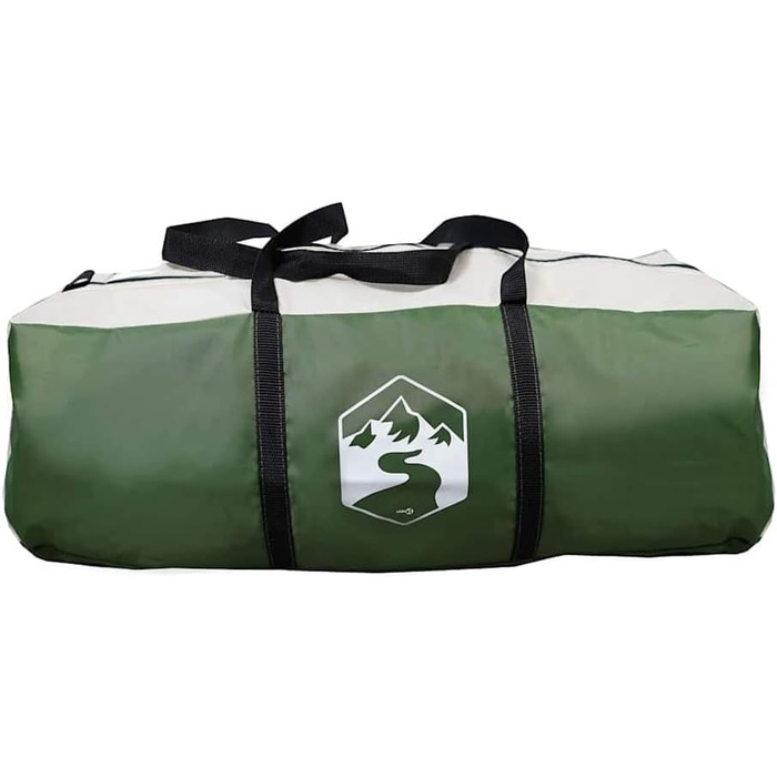 Сімейний намет vidaXL з дахом та вентиляцією, поліестер та сталь, просторий, зелений, 10 осіб