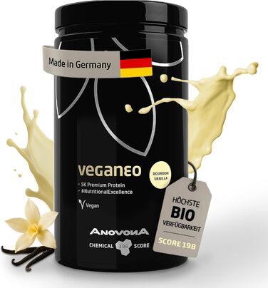 Веганський протеїновий порошок AnovonA veganeo Bourbon Vanilla 450 г