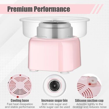 Машина для виробництва солодкої вати для дому, машина для виробництва солодкої вати з великою мискою, машина для солодкої вати потужністю 500 Вт для вечірки, проста в експлуатації та легка чистка