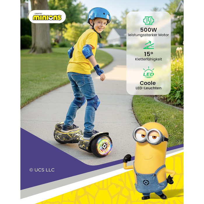 Гіроскутер Gyroor G13 для дітей 6,5&39 6-12 років та дорослих, позашляховий гіроскутер, 2 двигуни по 250 Вт, 7,75 миль/год, шини для будь-якої місцевості, самобалансуючий самокат, нахил 15, музичний плеєр, світлодіодні фари, UL2272 чорний