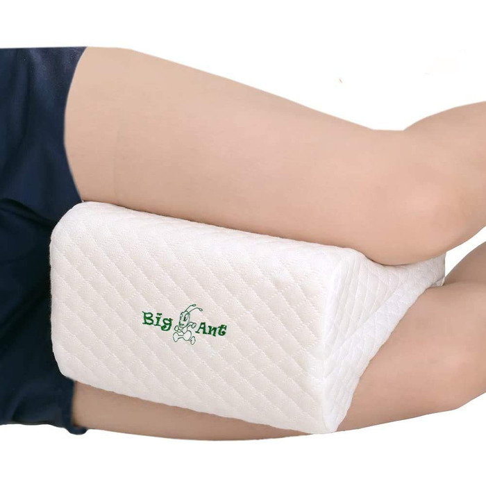 Подушка для коліна Big Ant для сну на боці, ортопедична подушка для ніг з піною з ефектом пам&39яті, високоякісна подушка для сну на боці з ремінцем, подушка для сну для спини, стегон, суглобів, хребта, вагітності - біла