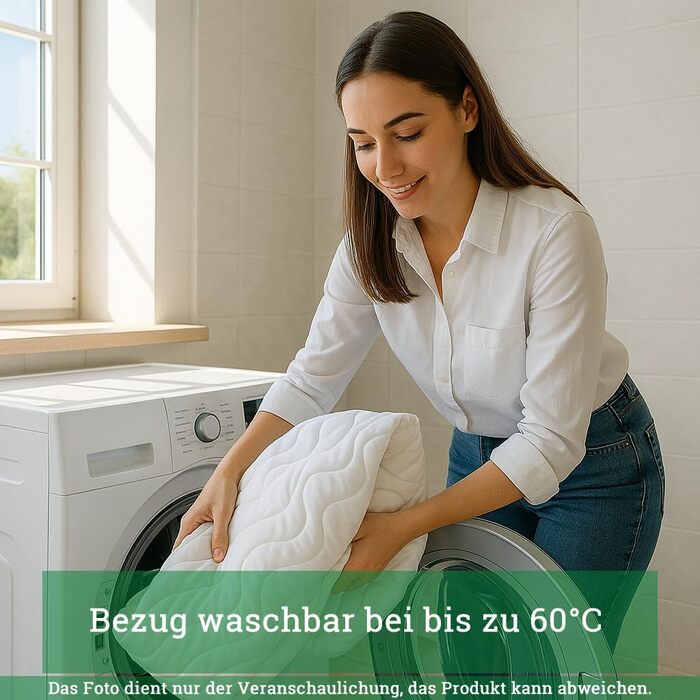 Чохол для топпера 180x200 см, висота основи 5-7 см, можна прати при 60C, сертифікований OEKO-TEX, блискавка, мікрофібра, 180x200 см - для топперів 5-7 см