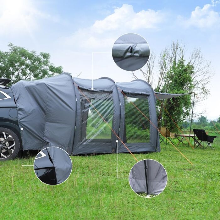 Необхідний аксесуар для пікніків - Автотент Heckzelt Водонепроникний, підходить для всіх моделей авто UA238