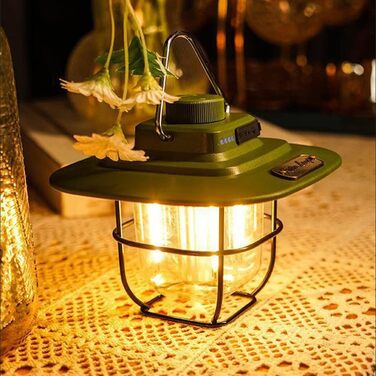 Світлодіодний ліхтар для кемпінгу, ретро кемпінговий ліхтар, світлодіодний ліхтар для намету, акумуляторний портативний акумулятор, водонепроникний, безперервного затемнення для кемпінгу, намету, походів, риболовлі (чорний)