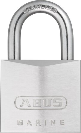 Замок навісний ABUS Marine 75IB/40 захищений від погодних умов корпус з латуні з нікелевим перламутровим покриттям рівень безпеки ABUS 6 сріблястий, 40 мм, з нержавіючої сталі
