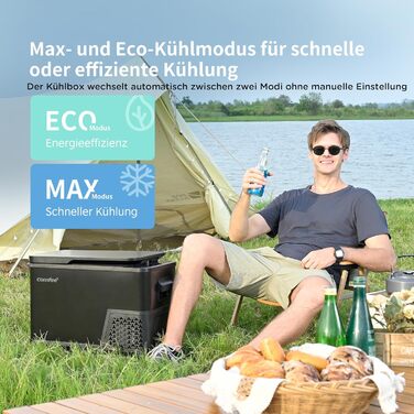 Компресорний холодильник Comfee RCP27DK3(E) об&39ємом 27 л, електричний туристичний холодильник 12 В/230 В, від -20 до 20, 3 регульовані рівні температури, рівень шуму 45 дБ, ідеально підходить для автомобіля, вантажівки, пляжу, пікніка клас енергоспожива