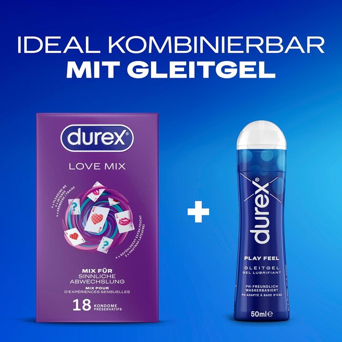 Асортимент презервативів Durex Love Mix універсальний мікс-набір із 5 різними варіантами презервативів, які можна спробувати 18 шт.