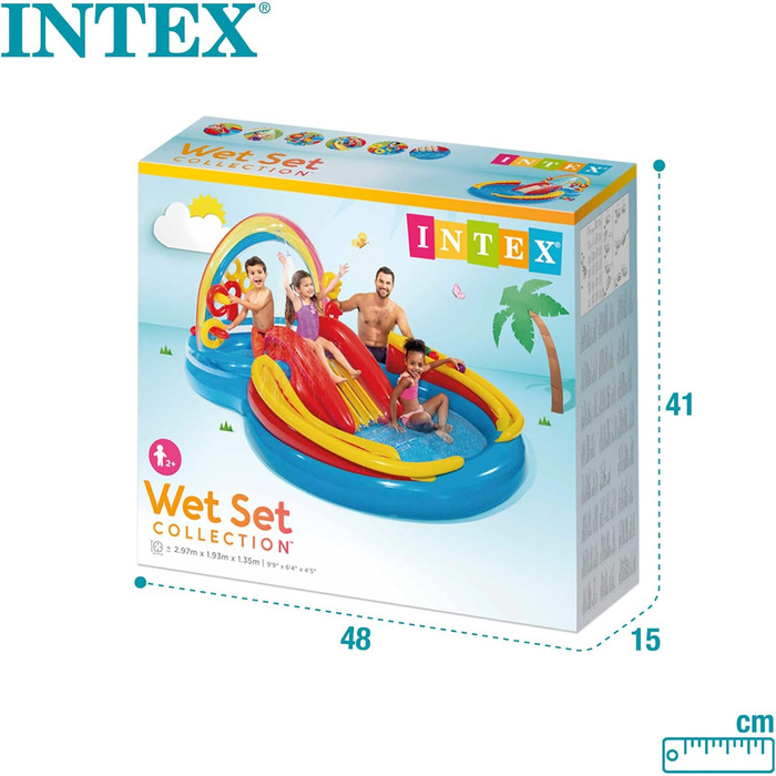 Ігровий центр Intex Rainbow Ring - Дитячий надземний басейн - Дитячий басейн - 297 x 193 x 135 см - Для 3 років 57453NP Різнокольоровий 297x193x135 см