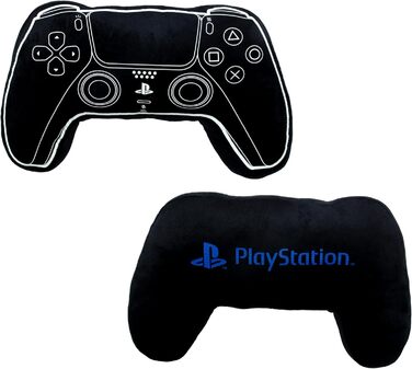 Офіційно ліцензована подушка у формі контролера PlayStation М&39яка плюшева подушка Світиться в темряві Ідеально підходить для спальні або ігрового декору, чорний колір