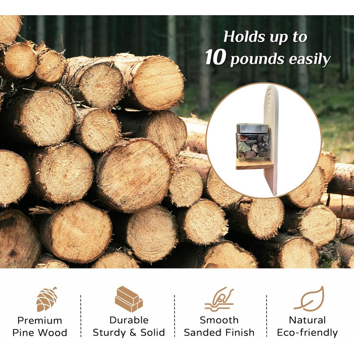 Настінна полиця Walasis дерев'яна бохо оздоблення стін дерев'яне оздоблення стін дитячої кімнати настінні полиці невелика рослинна