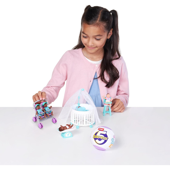 Від ZURU, колекційна капсула-сюрприз, іграшка для дівчаток, реалістичний міні-немовля, ігровий набір та аксесуари, серія 2, 5 Surprise My Mini Baby Series 2