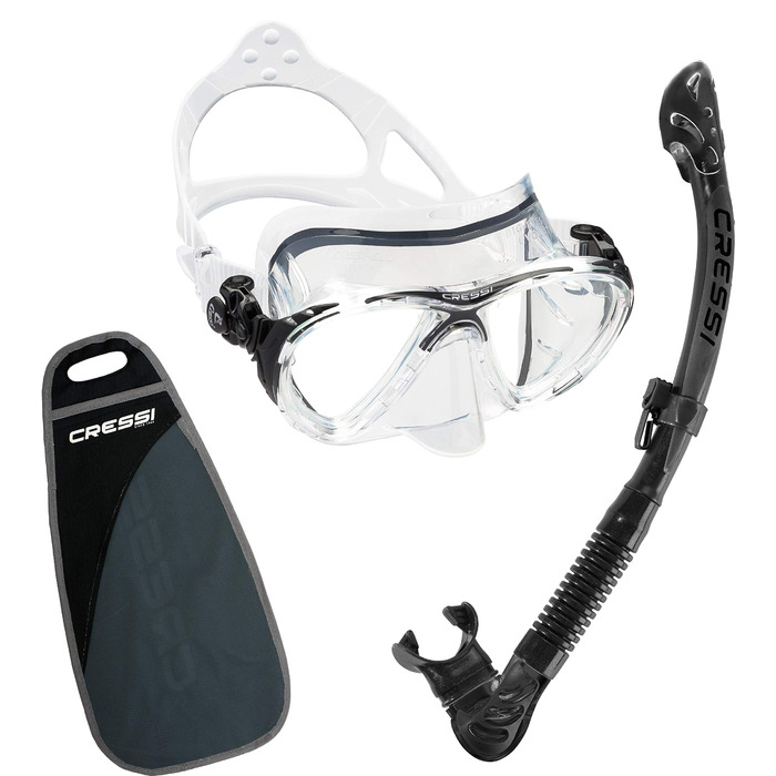Набір для сноркелінгу Cressi Big Eyes EVO & Alpha Dry для дорослих, преміум-якість, виготовлено в Італії з 1946 року, прозорий, чорний