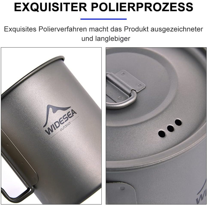 Кемпінговий титановий Бехер Widesea (750 мл)