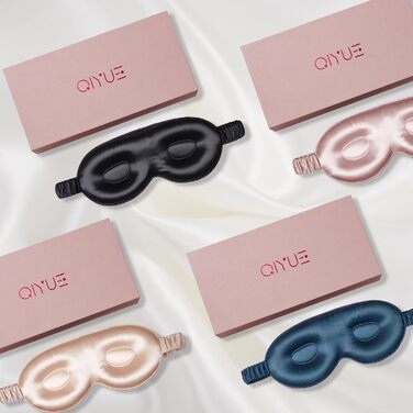 Шовкова маска для сну, 3D контурні чашечки, маска для сну і пов'язка, дихаюча і м'яка для сну, йоги, подорожей (темно-рожева), 22