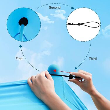 Портативний пляжний намет COMMOUDS Sunshade Beach 3,6 м x 3,6 м, захист від сонця UPF50 Sun Sail Beach Shelter з 4 алюмінієвими стійками та мішками з піском, легке встановлення для пікніків, риболовлі, відпочинку на природі