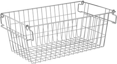 Кошик для зберігання в морозильній камері SANNO, штабелюється, для комори, зберігання та організації, штабелюється, контейнери для зберігання картоплі та цибулі, металеві кошики для зберігання, 4 шт. 40 см (Д) x 24 см (Ш) x 16 см (В), хром