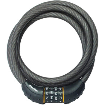 Тросовий замок Master Lock 8122D, налаштуйте власний велосипедний замок з цифровою комбінацією, довжина 1,8 м, чорний