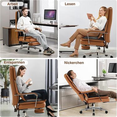 Ергономічне офісне крісло Storeo Imp, до 200 кг, штучна шкіра, чорне