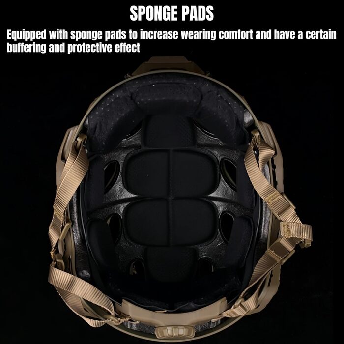 Тактичний шолом Fast SF High Cut, версія з піскоструминним покриттям, слоти для ремінця для навушників, отвори для підключення запасної маски, шоломи для страйкболу CS, чорний