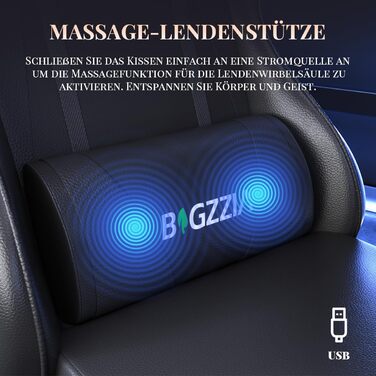 Ігрове крісло bigzzia з функцією масажу та підставкою для ніг, ергономічне ігрове крісло, регульована спинка 90-135, ігрове крісло з масажною поперековою подушкою та підголівником, ігрове крісло, чорне