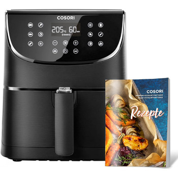 Фритюрниця та мультиварка COSORI 3,5 л, 13 програм, 1500 Вт, фритюрниця XL для 1-3 осіб, буклет з 100 німецькими рецептами, цифров