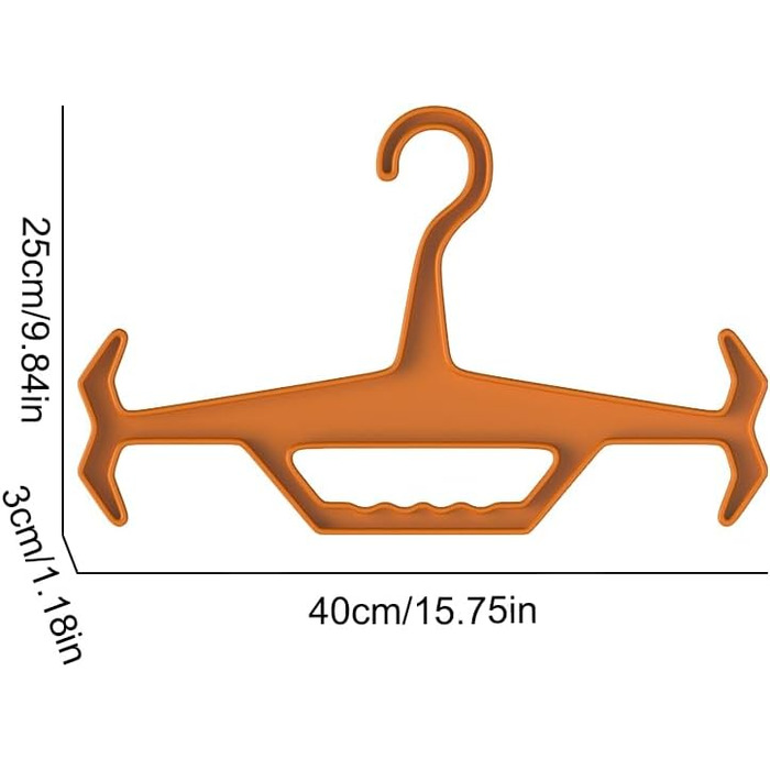 Вішалка для тактичних жилетів, вішалка для нековзного пальто, пластикова вішалка для одягу для бронежилетів для дайвінгу спорядження для виживання помаранчевий
