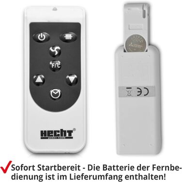 Електричний обігрівач HECHT (нова версія) - Обігрівач для швидкого та затишного тепла - Енергозберігаючий - З 3 рівнями потужності