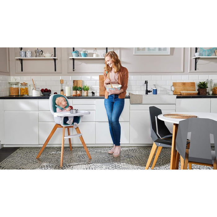 В 1 стільчик для годування TIXI, стільчик для годування, дитячий стільчик, комбінований стільчик з водонепроникного матеріалу, дер