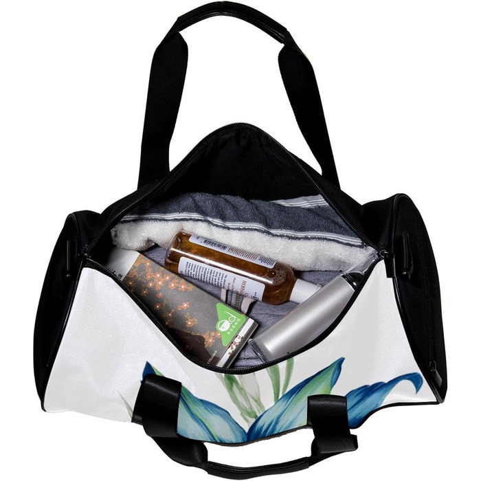 Спортивна сумка, маленька дорожня сумка, сумка для шопінгу та йоги, квітковий принт Лілія, блакитна квітка, сумка для фітнесу на відкритому повітрі, ручна поклажа