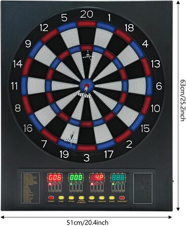 Набір електронної мішені для дартсу, електронна мішень для автоматичного підрахунку очок з 4 РК-дисплеями, інноваційний дартс-машина з 12 дротиками та 100 змінними наконечниками