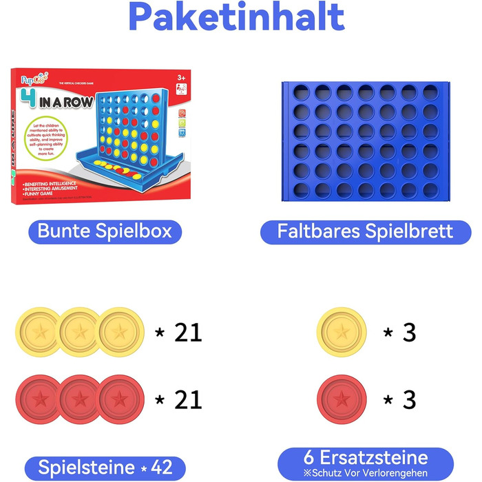 Настільна гра Pup Go &quot4 в ряд" стандартного розміру для дітей віком від 3 років, для дівчаток та хлопчиків, розвиваюча стратегічна гра-іграшка, дитячі ігри для 2 гравців, 6 змінних фішок
