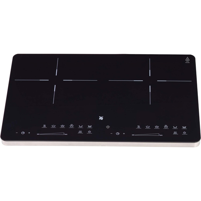 Подвійна індукційна варильна поверхня WMF Kult X 2 плити, конфорка до 28 см, 2 конфорки, 8 рівнів, розпізнавання каструлі, сенсорний дисплей, склокераміка, функція таймера, 3500 Вт одинарна