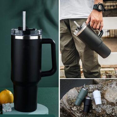 Соломинки-тумблери ALINK 6 для кружок Stanley Adventure Travel вагою 40 унцій, багаторазові соломинки Stanley наддовгих 31 см, 6 у