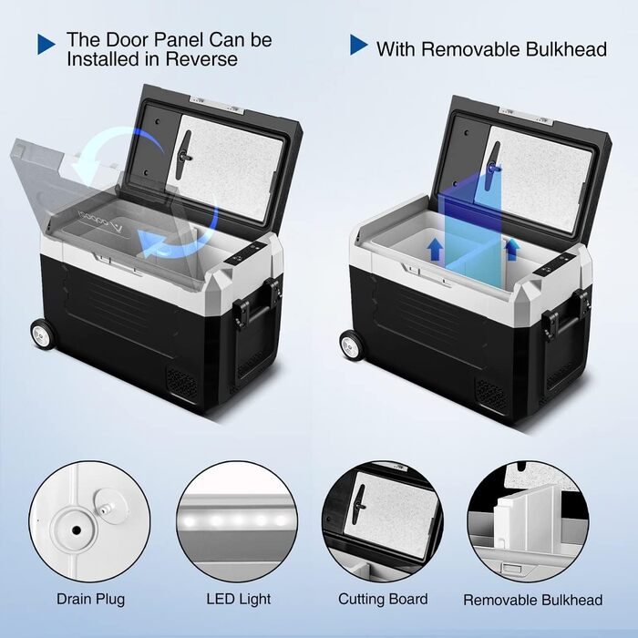Компресорна холодильна камера AAOBOSI, автомобільний холодильник 45 л, холодильна камера для зберігання напоїв та їжі, -20-20, 12/