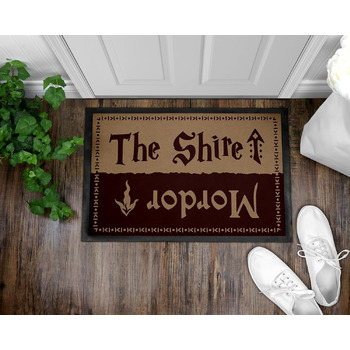 Забавний килимок для дверей з написом - Шир Мордор - для шанувальників фентезійних фільмів - нековзний та миється - 60x40 см, 3