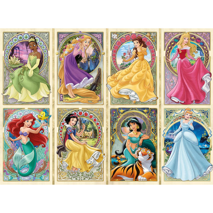 Пазл Ravensburger 12000497 - Nouveau Art Princesses - пазл на 1000 елементів для дорослих і дітей від 14 років, Disney Puzzle, Dis