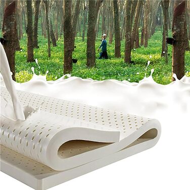 Латексний матрац 100 латексний середньої/м&39якості, 7 зон, ортопедичний матрац, знімний чохол, матрац з натурального латексу, 7,5 см, 3 дюйми, 120x180 см (47x71 дюйм)