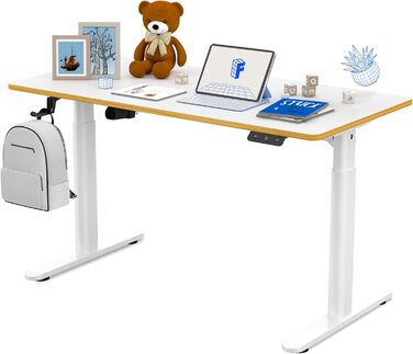 Дитяча парта FLEXISPOT, електрична парта з регулюванням висоти 120 x 60 см, для дітей від 6 років, ергономічна стільниця, вантажоп