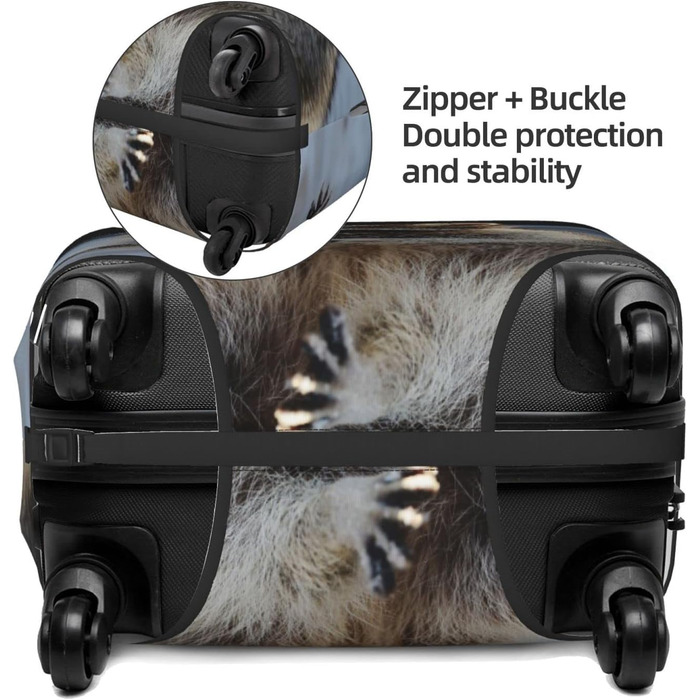 Чохол для валізи Миючий ведмедик з принтом, еластичний захист від подряпин та пилу, чорний, розмір 95