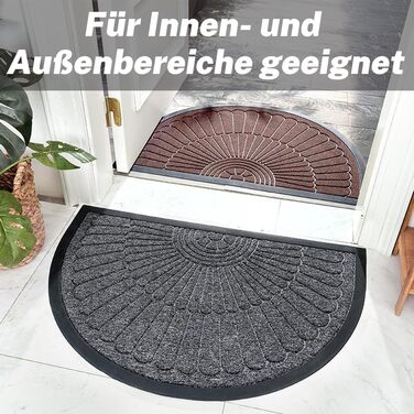 Килимок для вулиці 50x80 см, миється, стійкий до атмосферних впливів, нековзкий, високоякісний, напівкруглий килимок для використання всередині та зовні приміщень, естетично привабливий килимок для входу на вулицю, килимок, що вловлює бруд, 50 x 80 см, сі