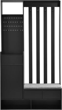 Набір вішалок для одягу Ymkua настінна вішалка, набір вішалок для передпокою з лавкою для взуття, 3 висувними ящиками і подушками,