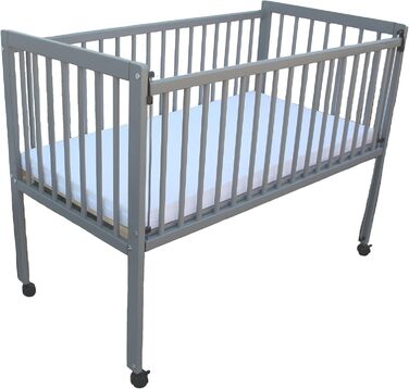 Дитяче ліжко/Біч-ліжко/Ліжко для малюків 2-в-1 Micoland 120x60 см з матрацом сірого кольору